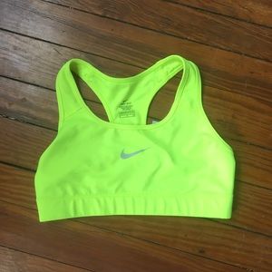 Neon nike sports bra